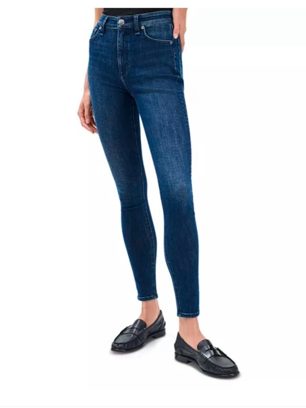 rag & bone Dark Blue High-Rise Skinny Jeans